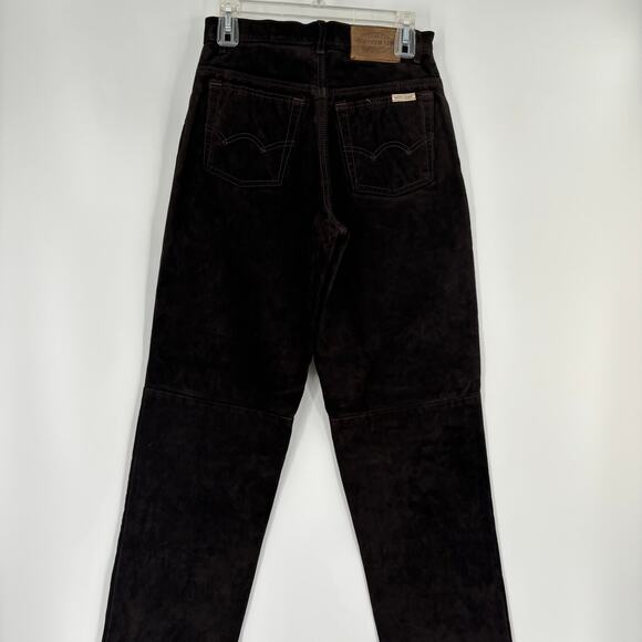 Vintage Skotts Suede 28x32 Dark Brown Washable Leather Double Knee Pants NWT - Picture 8 of 8